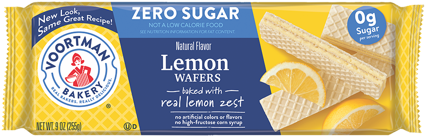 Zero Sugar Lemon Wafers package