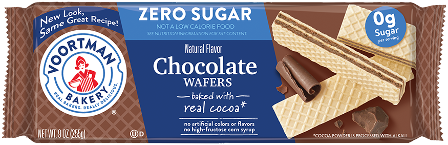 Zero Sugar Chocolate Wafers package