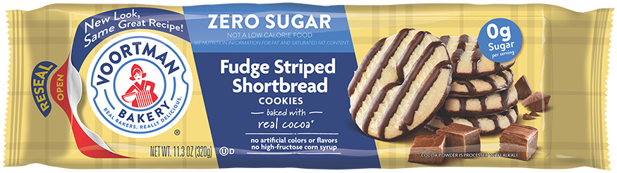 Zero Sugar Fudge Striped Shortbread package