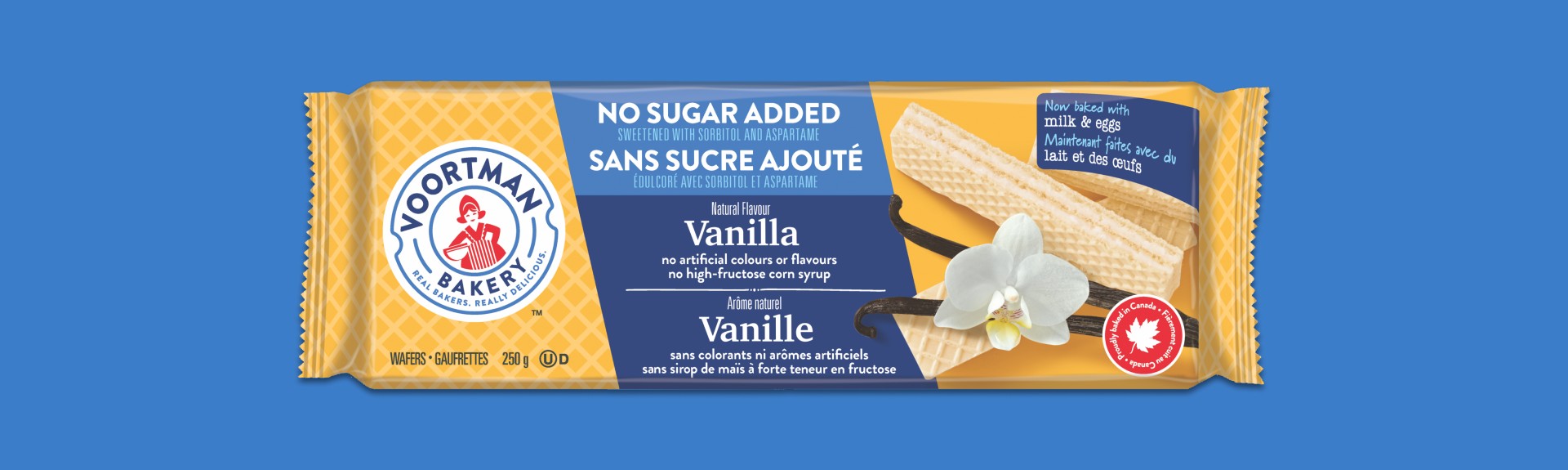 Gaufrettes à la vanille, sans sucre ajouté