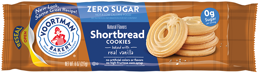 Zero Sugar Shortbread package