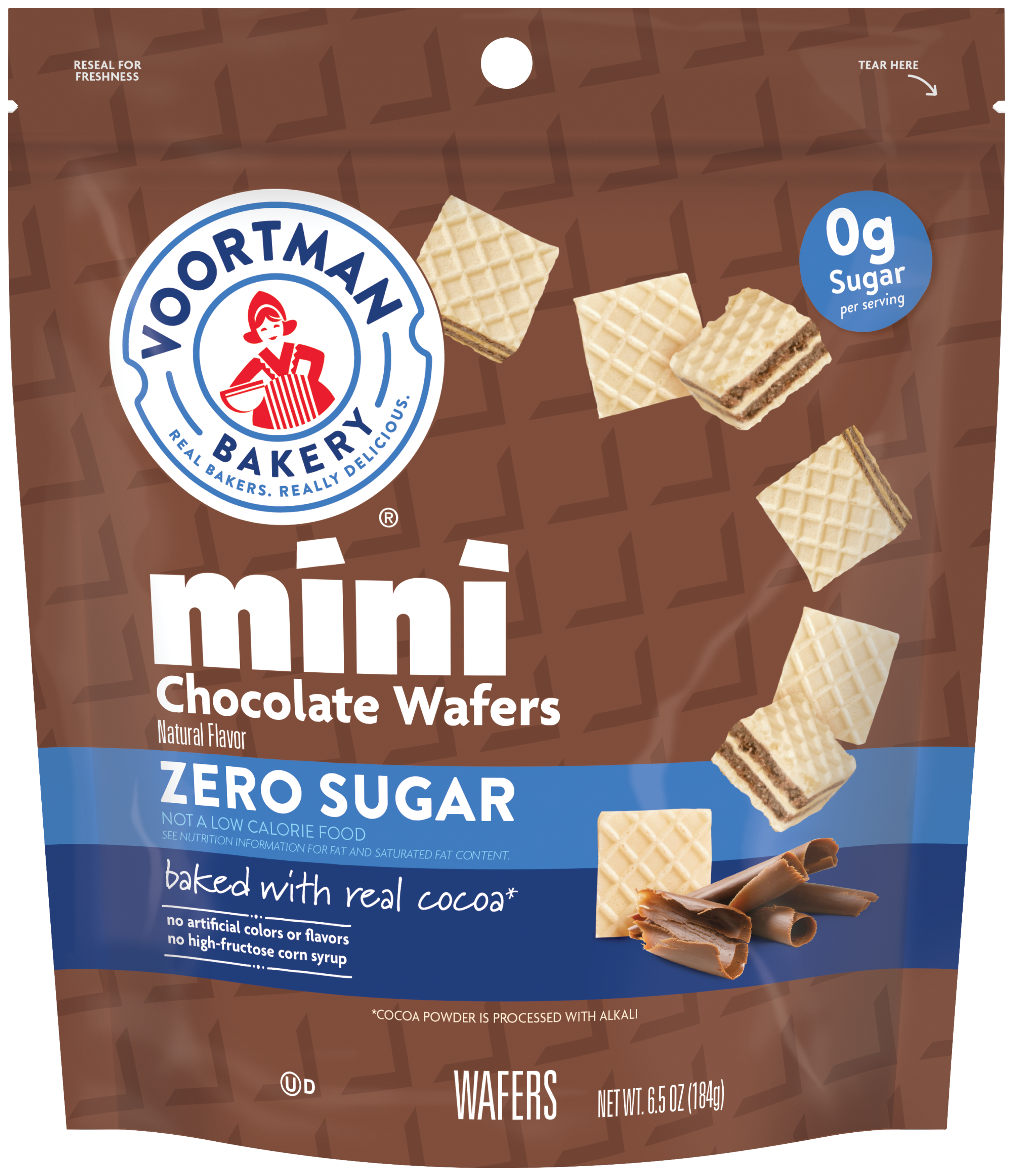 Zero Sugar Chocolate Mini Wafers package