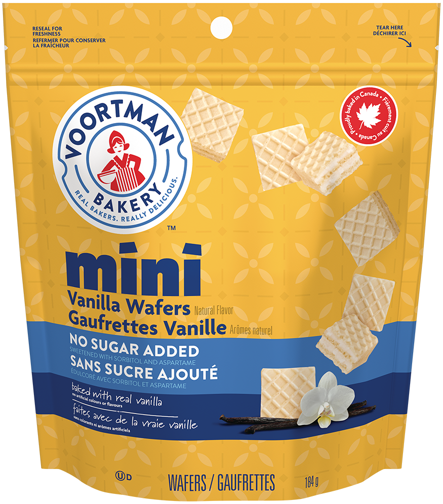 No Sugar Added Vanilla Mini Wafers package