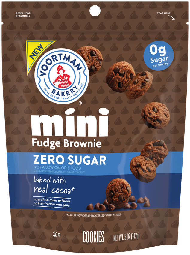 Zero Sugar Mini Fudge Brownie Cookies package